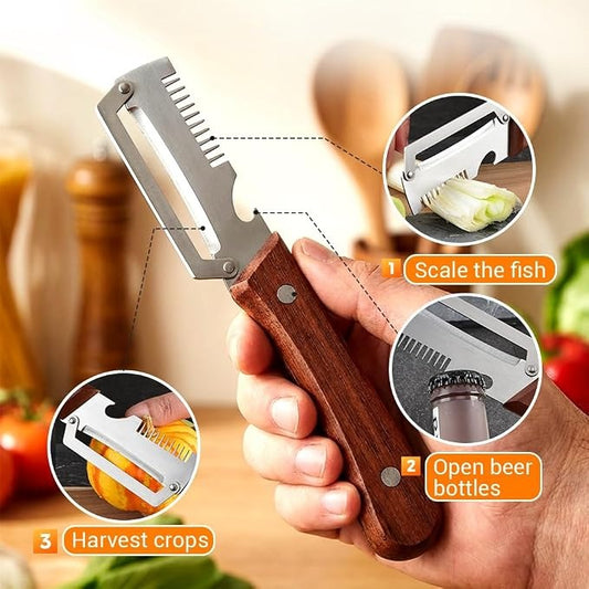Multifunctional Vegetable Peeler & Cutter 4-in-1 | Fruit & Vegetable Slicer, Shredder & Peeler | Kitchen Food Prep Tool