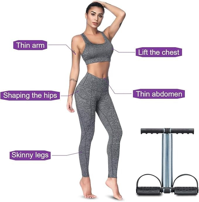 Tummy Trimmer Double Spring Abdominal Exerciser | Portable Resistance Workout Equipment | Home Fitness Exercise Machine for Abs, Arms & Legs