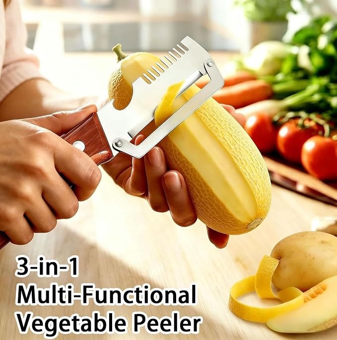 Multifunctional Vegetable Peeler & Cutter 4-in-1 | Fruit & Vegetable Slicer, Shredder & Peeler | Kitchen Food Prep Tool