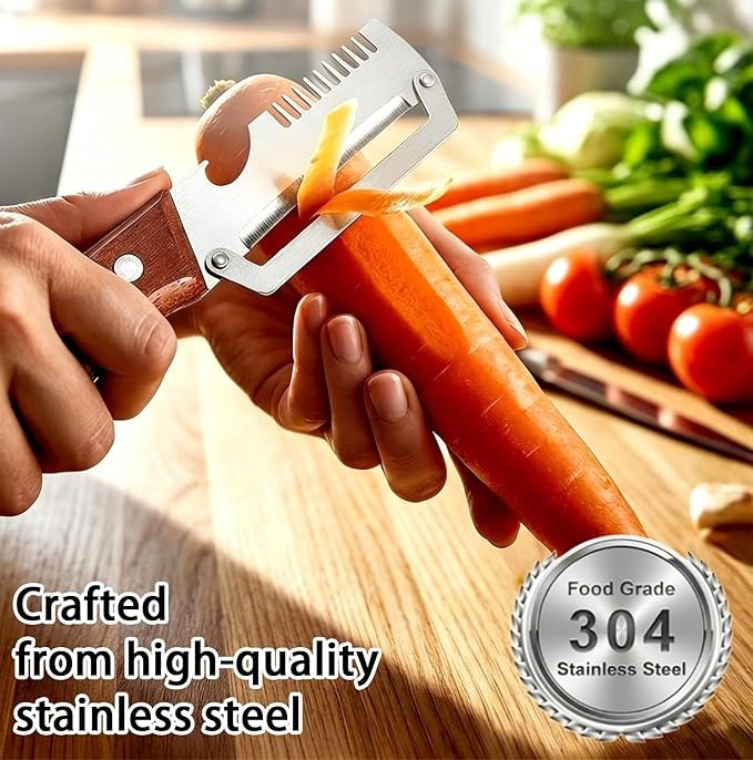Multifunctional Vegetable Peeler & Cutter 4-in-1 | Fruit & Vegetable Slicer, Shredder & Peeler | Kitchen Food Prep Tool
