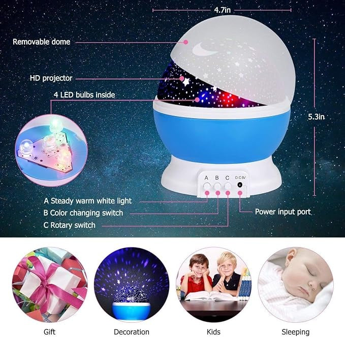 Star Master LED Starry Sky Night Light Projector | Galaxy Projector Lamp for Bedroom & Kids Room
