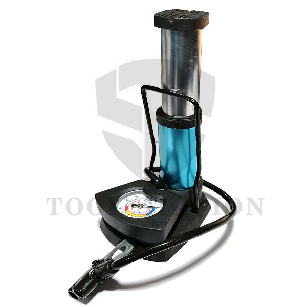 Foot & Hand Air Pump with Pressure Gauge – Manual Tyre Inflator Pump for Car, Bike, Bicycle & Motorcycle