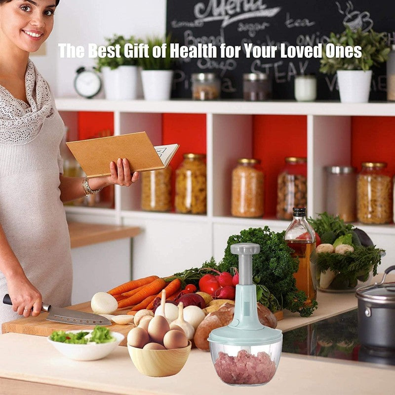 Manual Food Chopper Hand Press – Vegetable, Onion & Meat Cutter | Mini Hand-Powered Kitchen Chopper
