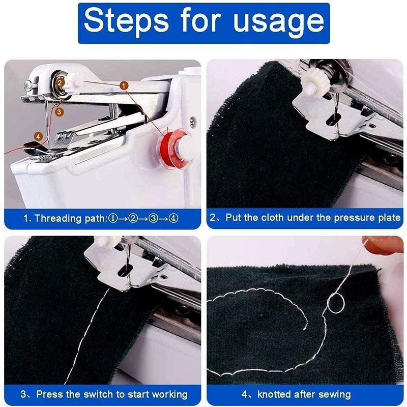 New Handy Stitch Mini Sewing Machine Portable Handheld Sewing Machine for Beginners, Home & Travel Clothing Repair