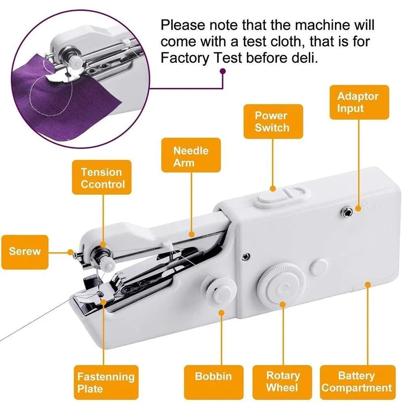 New Handy Stitch Mini Sewing Machine Portable Handheld Sewing Machine for Beginners, Home & Travel Clothing Repair