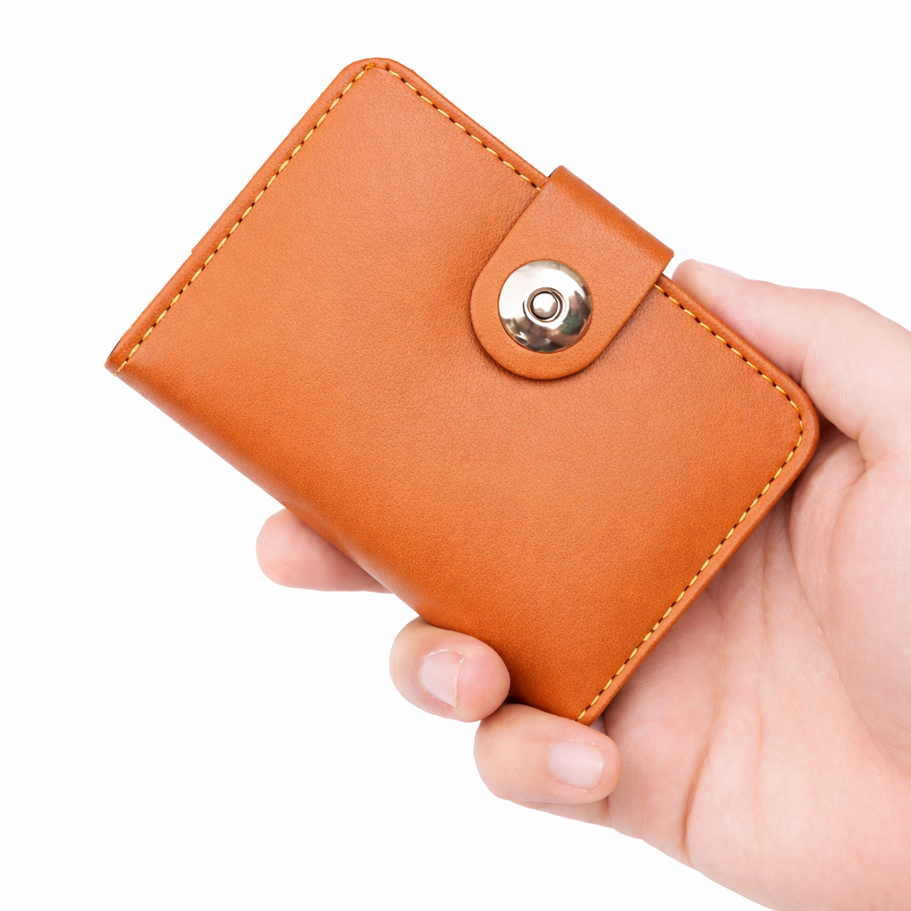 Magnetic Button Card Holder for Men & Women – Slim, Stylish & Compact Wallet