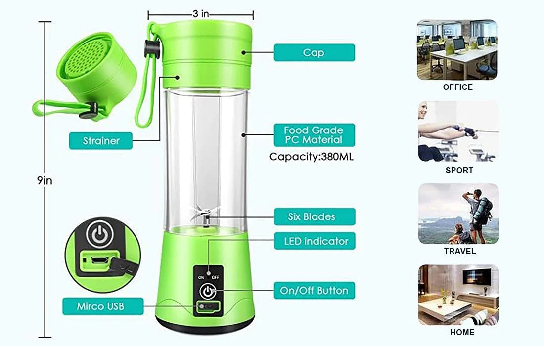 Portable USB Rechargeable Juicer Blender – Fresh Smoothies Anytime, Anywhere