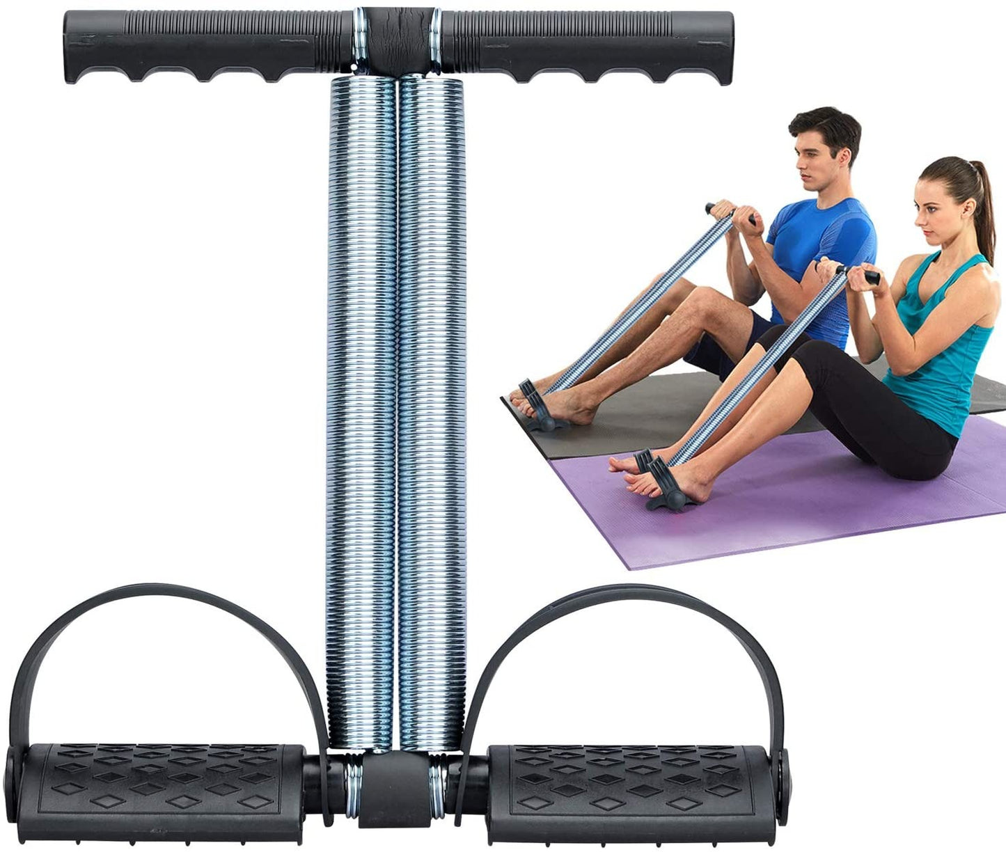 Tummy Trimmer Double Spring Abdominal Exerciser | Portable Resistance Workout Equipment | Home Fitness Exercise Machine for Abs, Arms & Legs