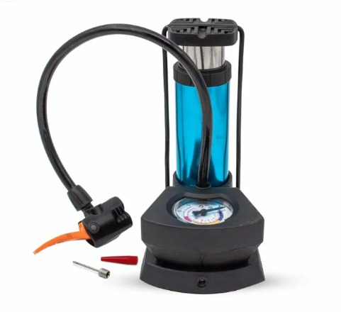 Foot & Hand Air Pump with Pressure Gauge – Manual Tyre Inflator Pump for Car, Bike, Bicycle & Motorcycle