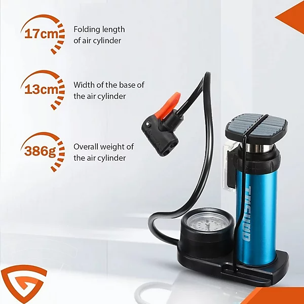Foot & Hand Air Pump with Pressure Gauge – Manual Tyre Inflator Pump for Car, Bike, Bicycle & Motorcycle