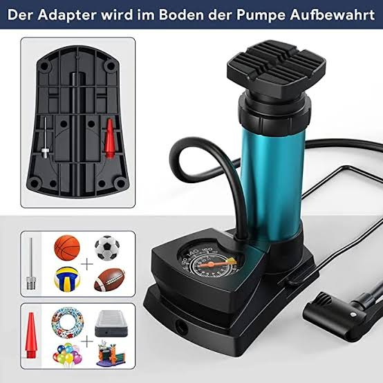 Foot & Hand Air Pump with Pressure Gauge – Manual Tyre Inflator Pump for Car, Bike, Bicycle & Motorcycle
