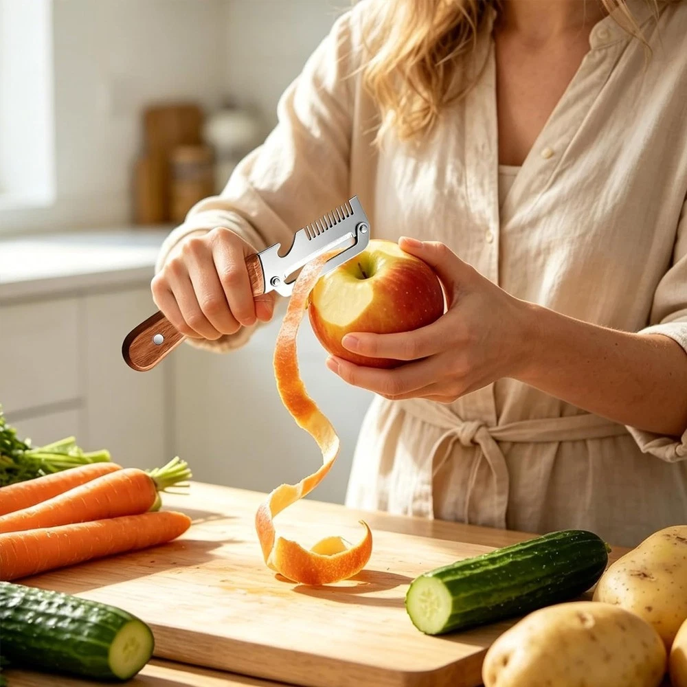 Multifunctional Vegetable Peeler & Cutter 4-in-1 | Fruit & Vegetable Slicer, Shredder & Peeler | Kitchen Food Prep Tool
