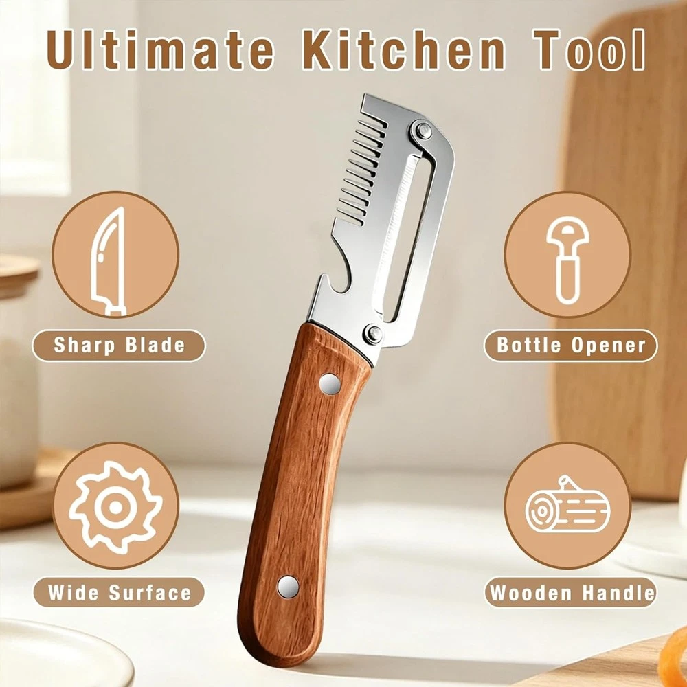 Multifunctional Vegetable Peeler & Cutter 4-in-1 | Fruit & Vegetable Slicer, Shredder & Peeler | Kitchen Food Prep Tool