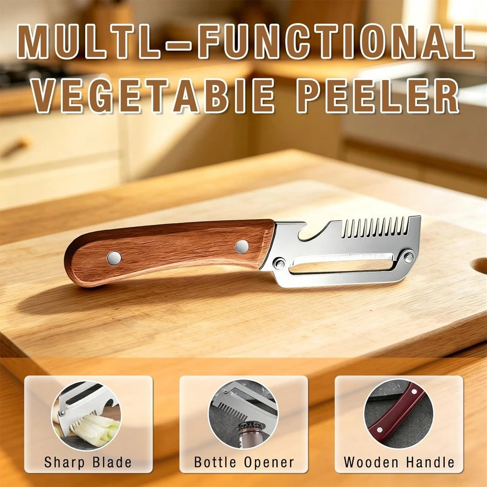 Multifunctional Vegetable Peeler & Cutter 4-in-1 | Fruit & Vegetable Slicer, Shredder & Peeler | Kitchen Food Prep Tool