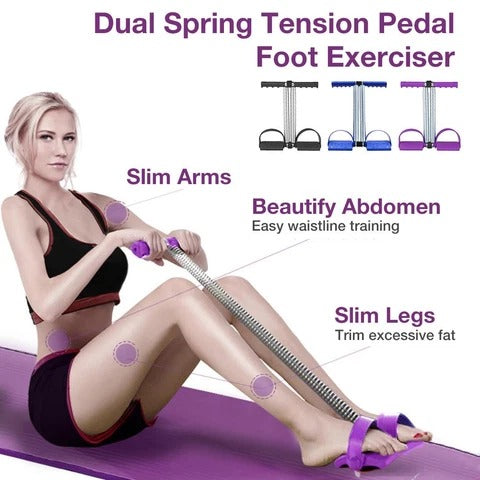 Tummy Trimmer Double Spring Abdominal Exerciser | Portable Resistance Workout Equipment | Home Fitness Exercise Machine for Abs, Arms & Legs
