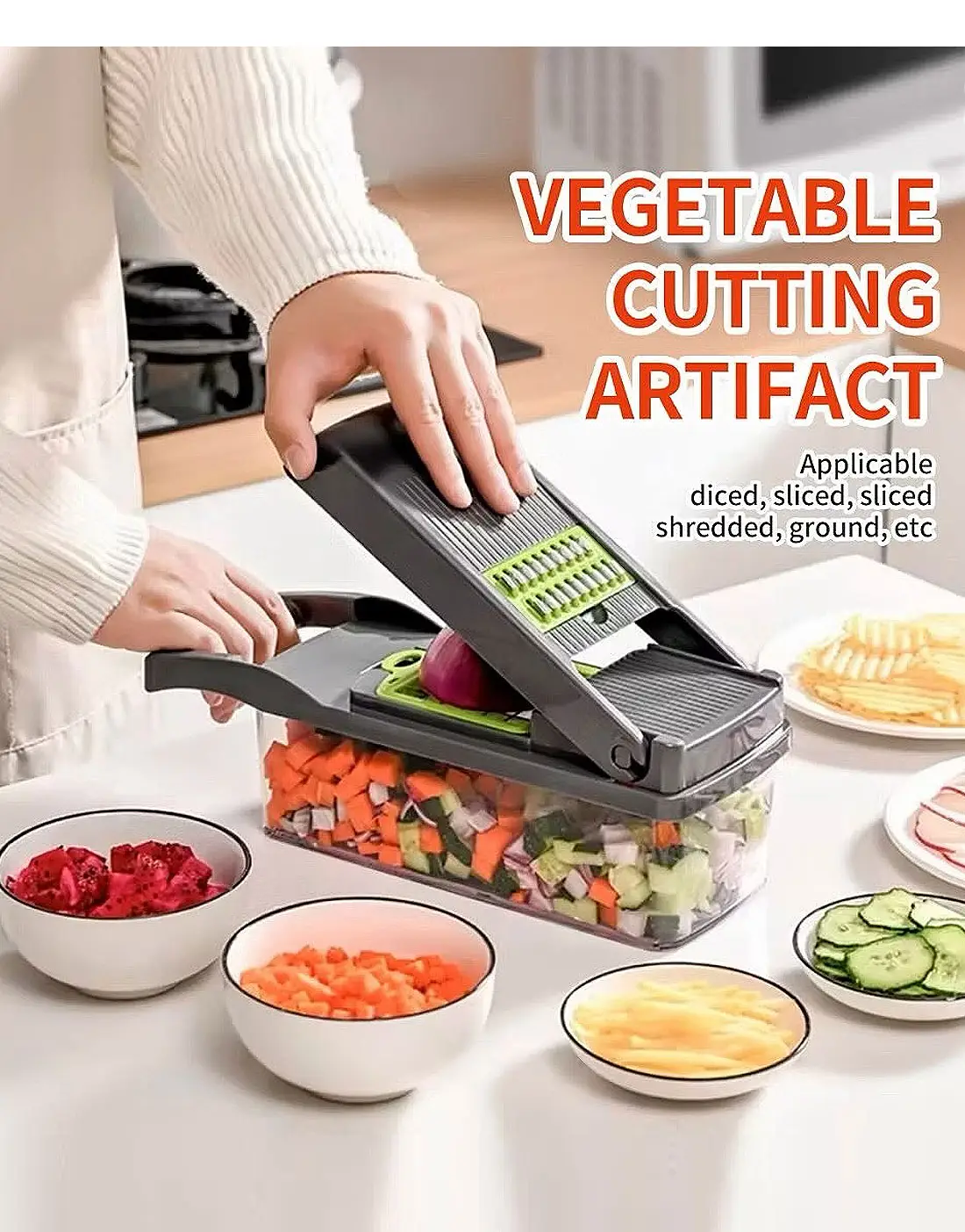 12-in-1 Multifunctional Vegetable Cutter | Vegetable Slicer, Chopper & Dicer Kitchen Tool